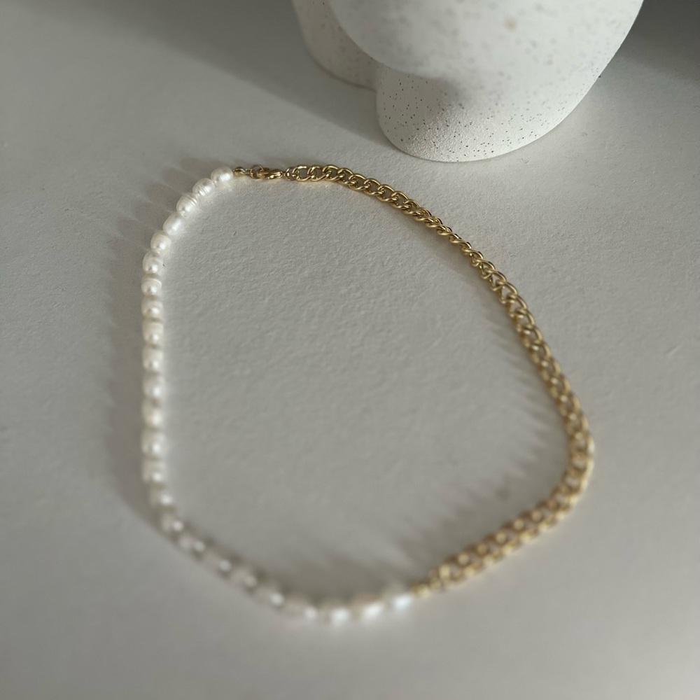 Cuban/pearl necklace - Picture 3 of 3